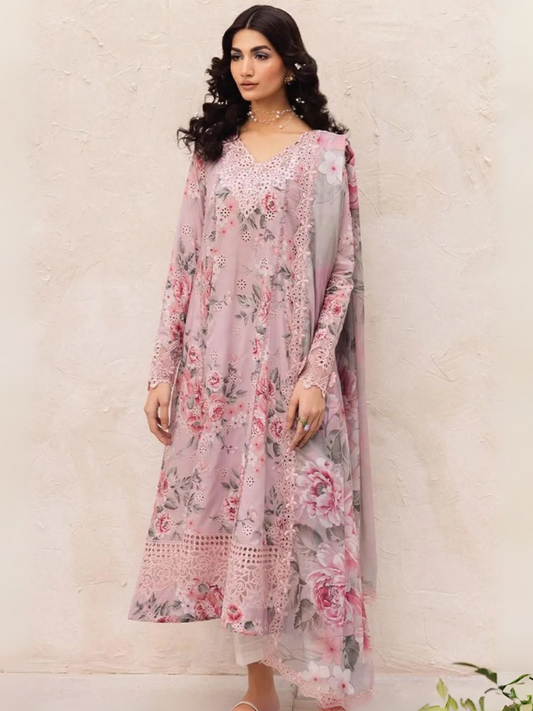 Khaddar Printed 3PC Unstitched With Khaddar Shawl- P100