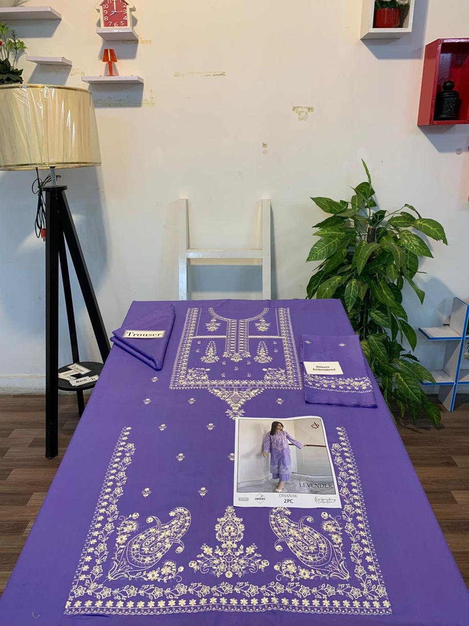 Embroidered 2Pc Lawn Unstitched Summer Dress - DE-1122VN