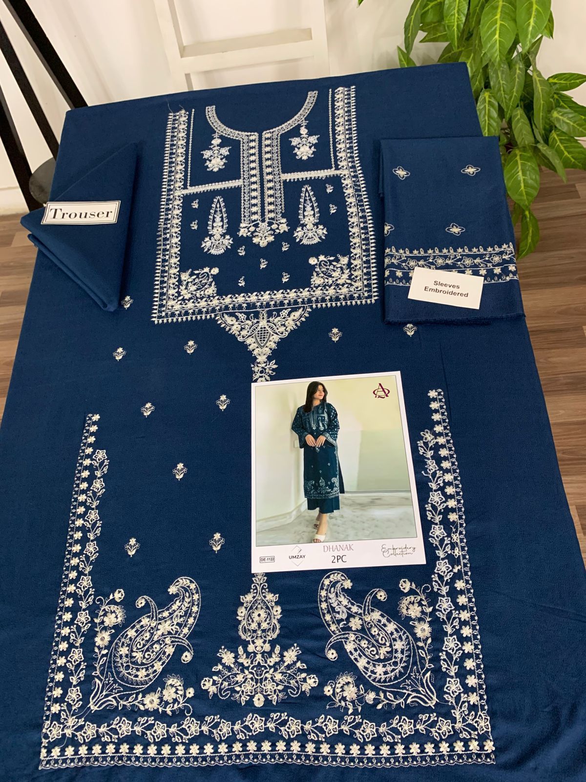 Embroidered 2Pc Lawn Unstitched Summer Dress - DE-1133BL