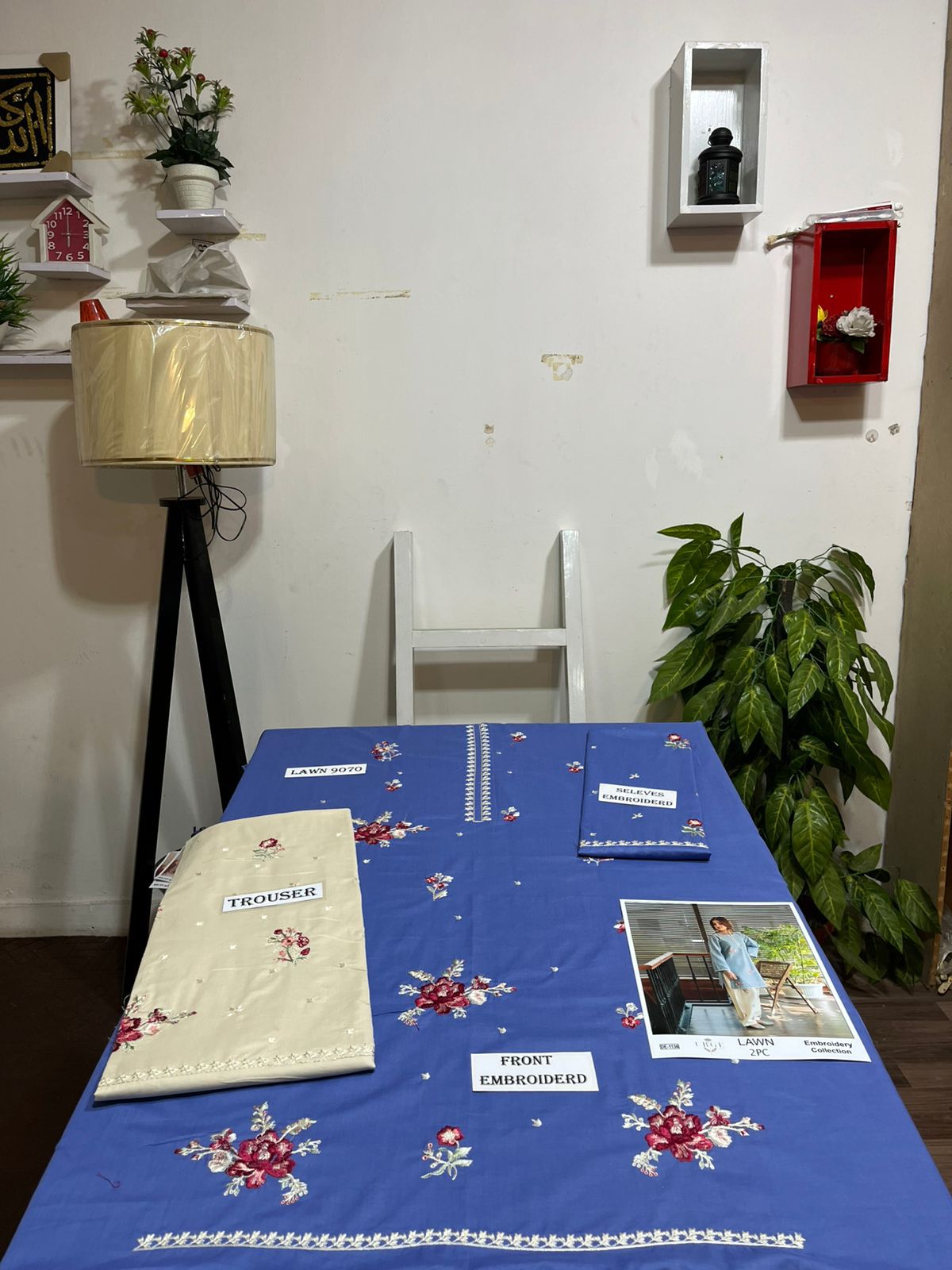 Embroidered 2Pc Lawn Unstitched Summer Dress - DE-1136