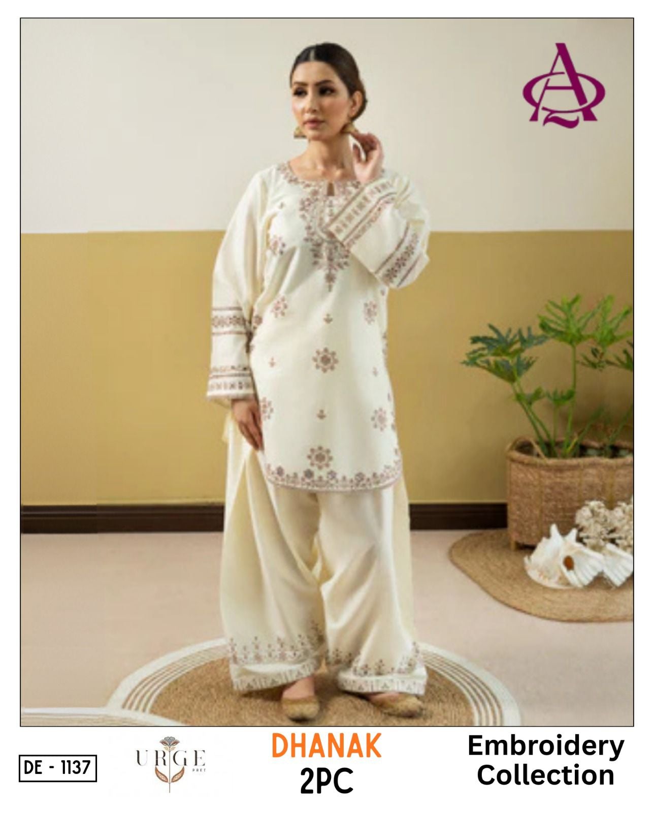 2-Piece | Premium Embroidered Winter Suit – DE-1137W