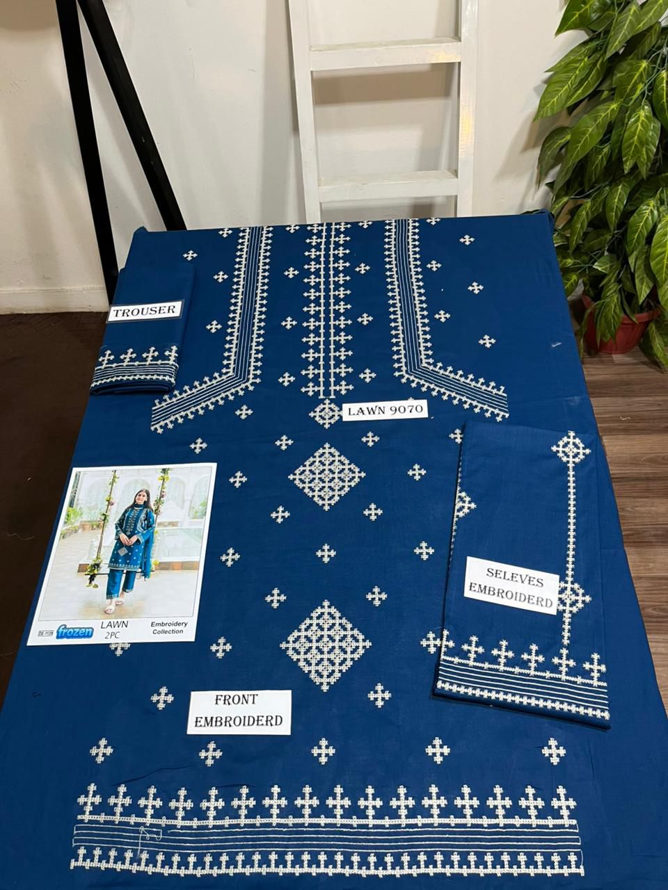 Embroidered 2Pc Lawn Unstitched Summer Dress - DE-1139F