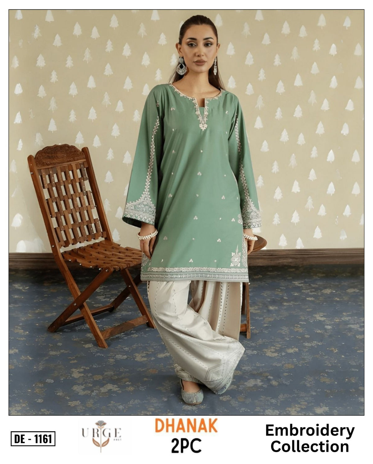 2-Piece | Premium Embroidered Winter Suit – DE-1161C
