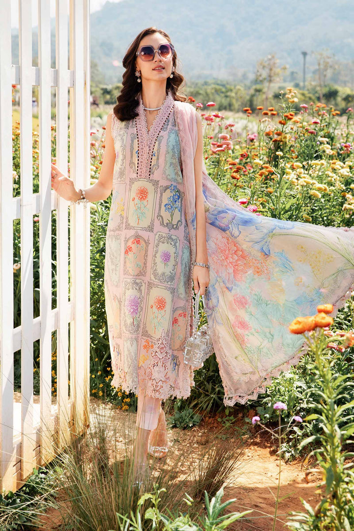 Lawn 3Pc Dress Unstitched Printed with EMB Patches - DM2