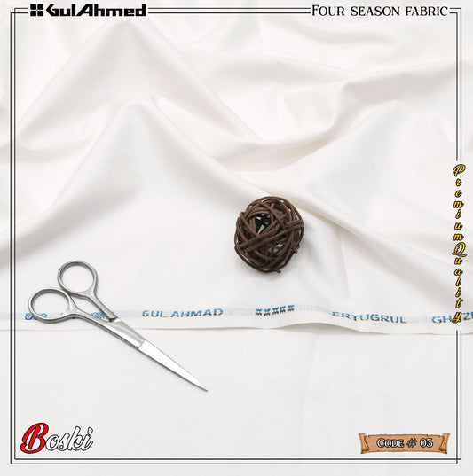 Boski Shalwar Kameez Four Season Fabric Off White - G3