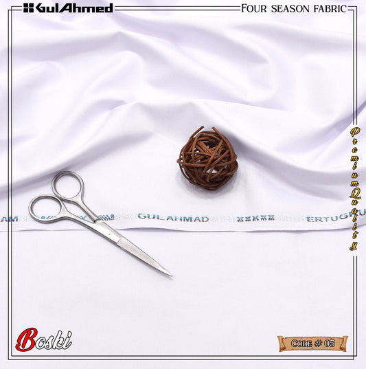 Boski Shalwar Kameez Four Season Fabric Pure White - G5