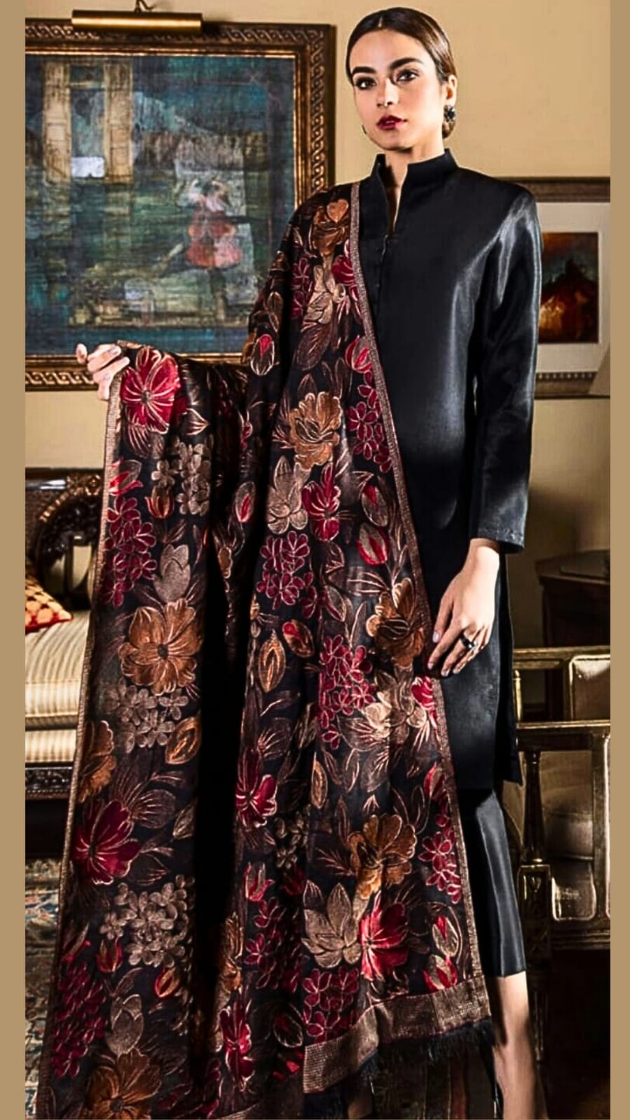 Fully Embroidered 3PC Dress With Heavy EMB Shawl - W21C