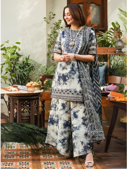 Khaddar Printed 3PC Unstitched With Khaddar Shawl- P103