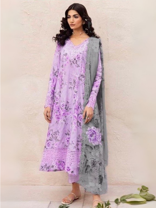 Khaddar Printed 3PC Unstitched With Khaddar Shawl- P104