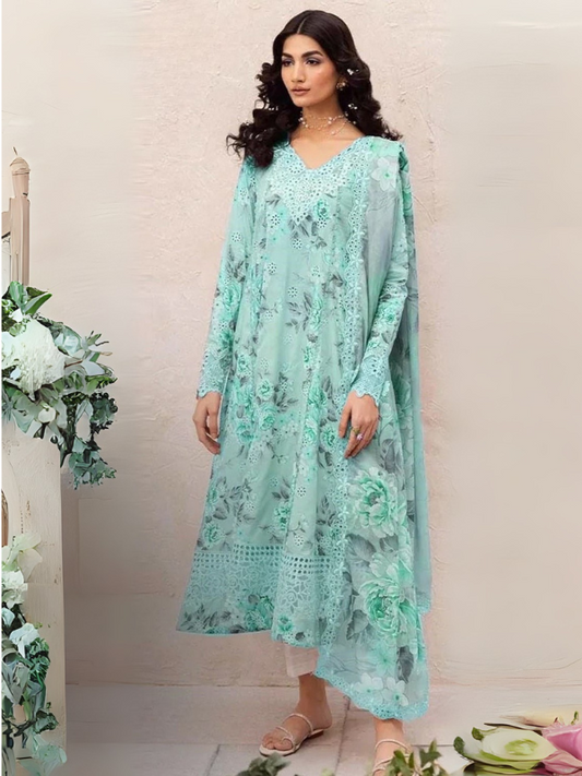 Khaddar Printed 3PC Unstitched With Khaddar Shawl- P109