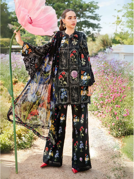 Khaddar Printed 3PC Unstitched With Khaddar Shawl- P111