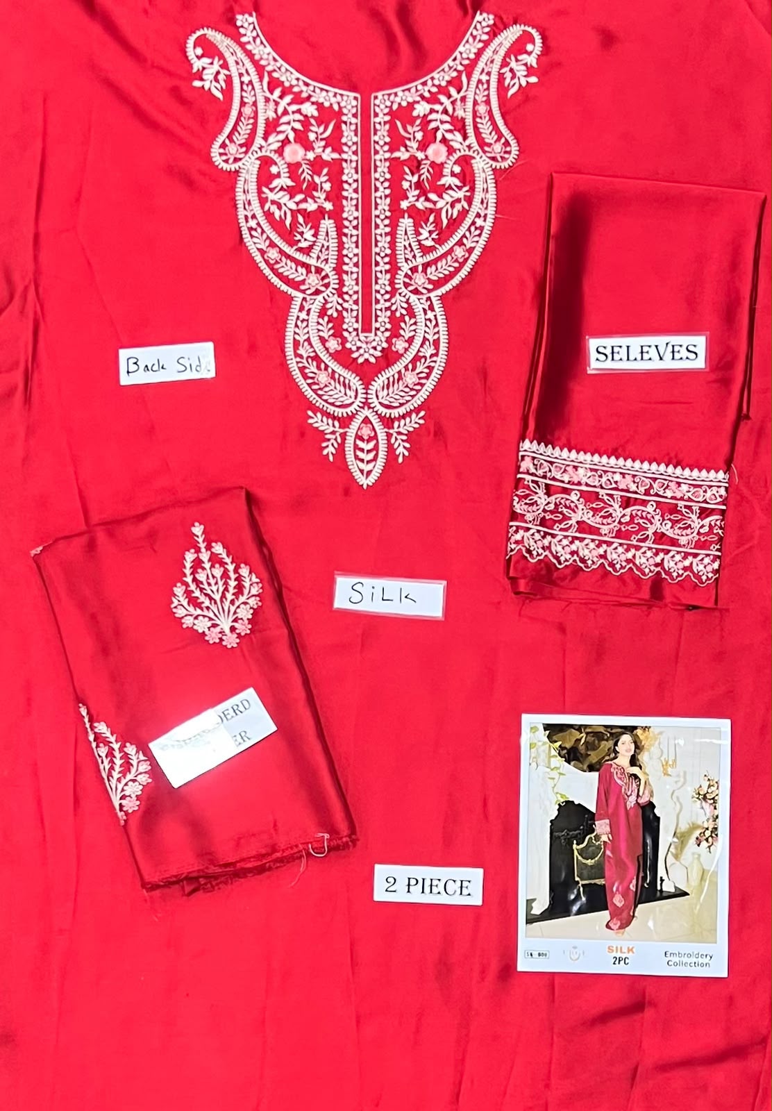 2-Piece Silk | Premium Embroidered Silk Suit – SK-0R