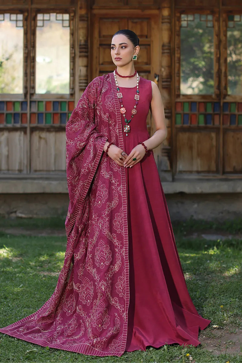 Fully Embroidered 3PC Dress With Heavy EMB Shawl - W2