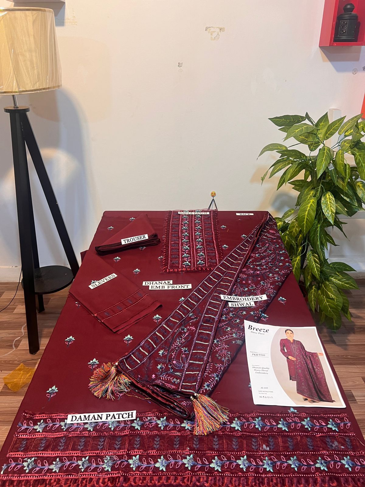 Fully Embroidered 3PC Dress With Heavy EMB Shawl - W20