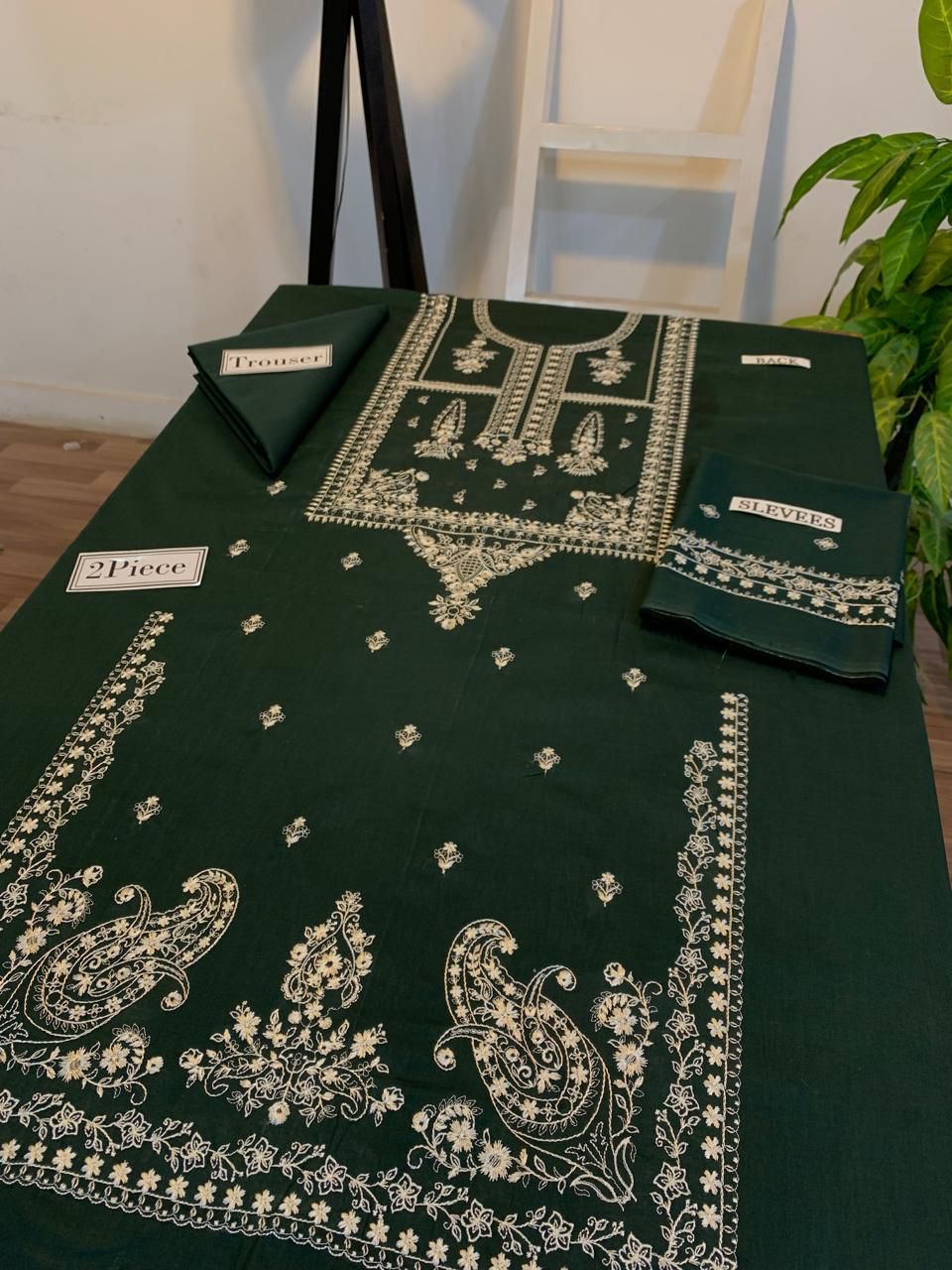 Embroidered 2Pc Dhanak Unstitched Winter Dress With EMB Patches - W607