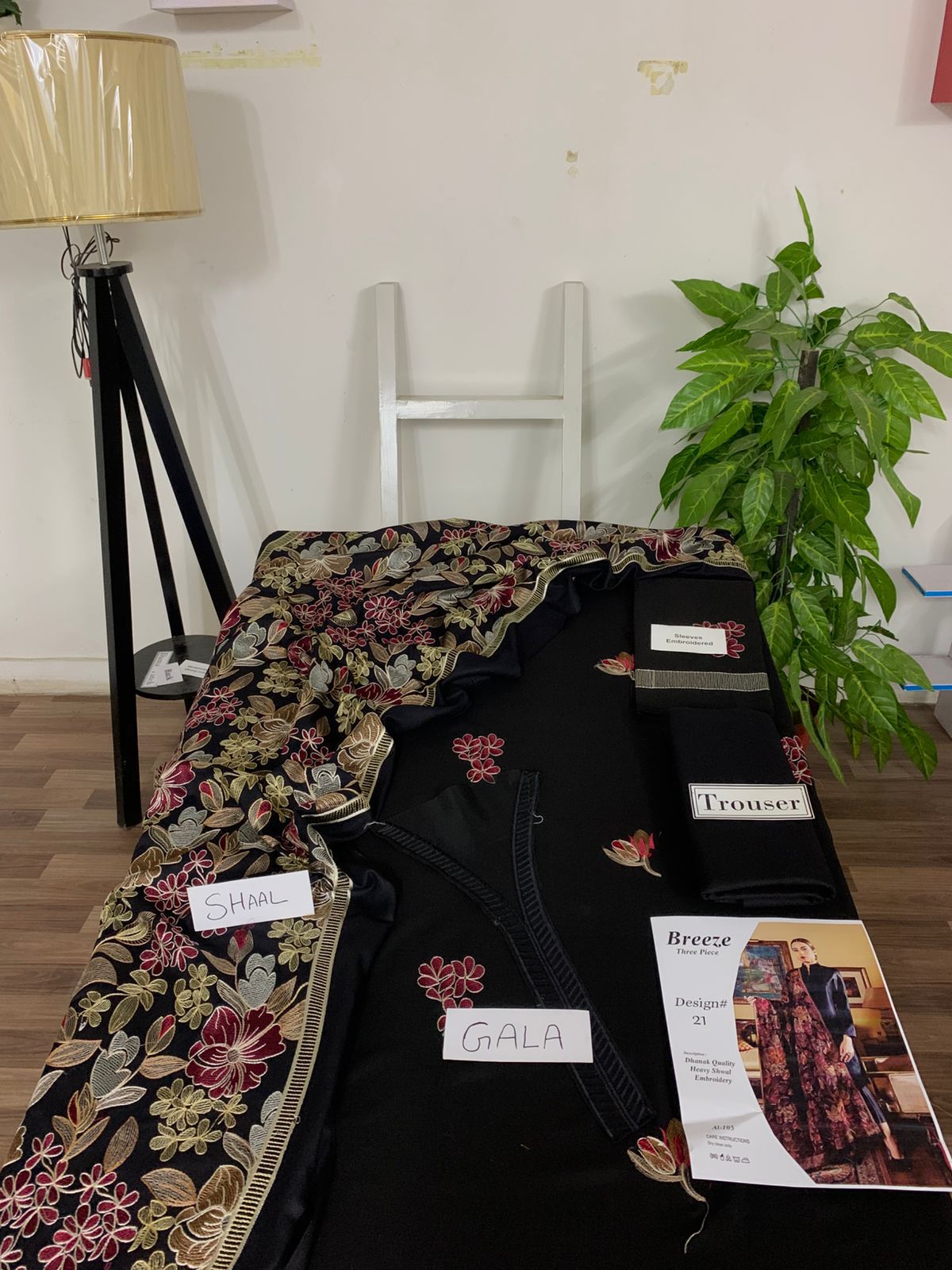 Fully Embroidered 3PC Dress With Heavy EMB Shawl - W21
