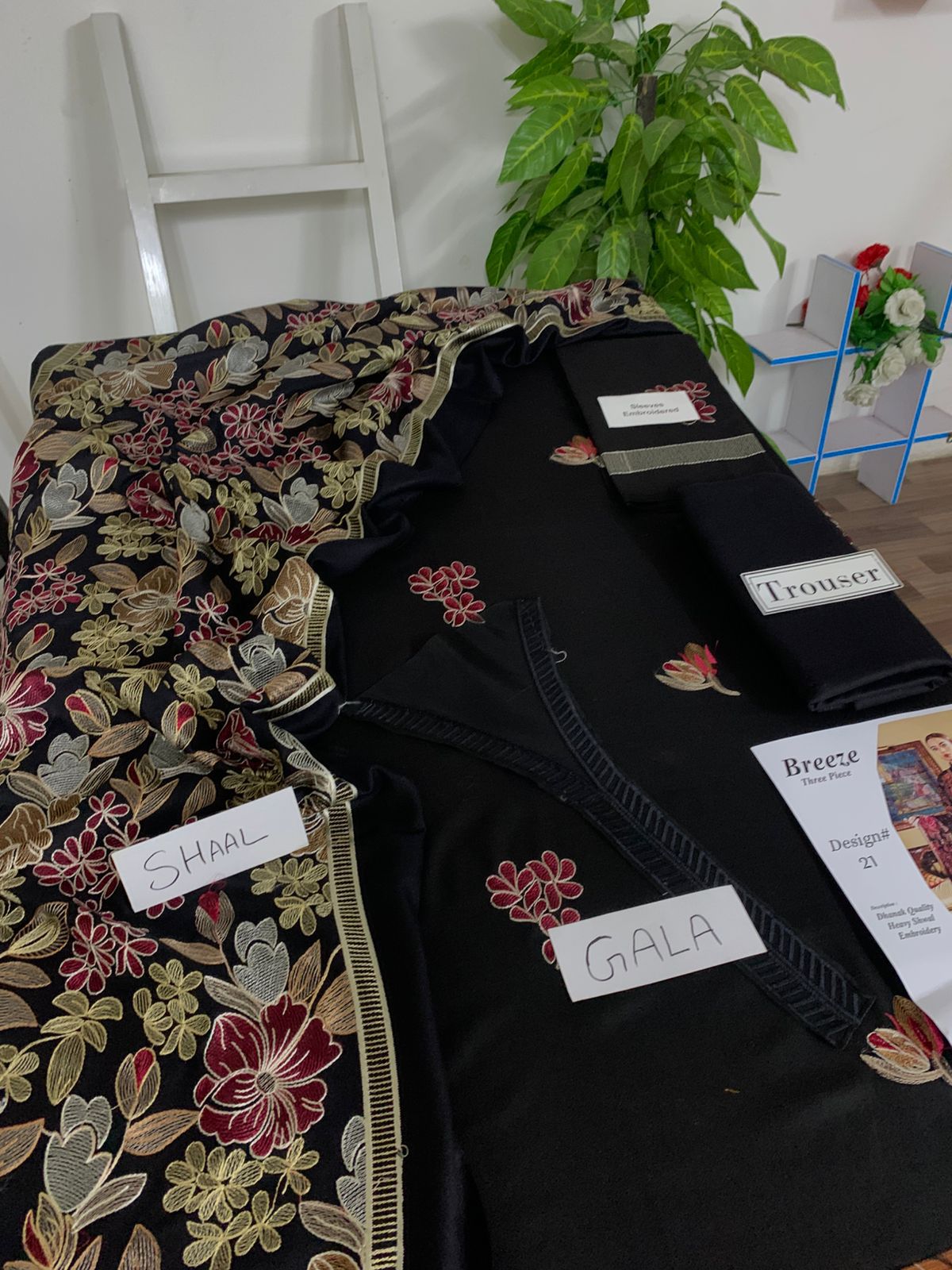 Fully Embroidered 3PC Dress With Heavy EMB Shawl - W21
