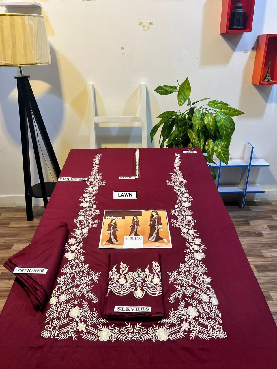 Embroidered 2Pc Lawn Unstitched Summer Dress - DM-01