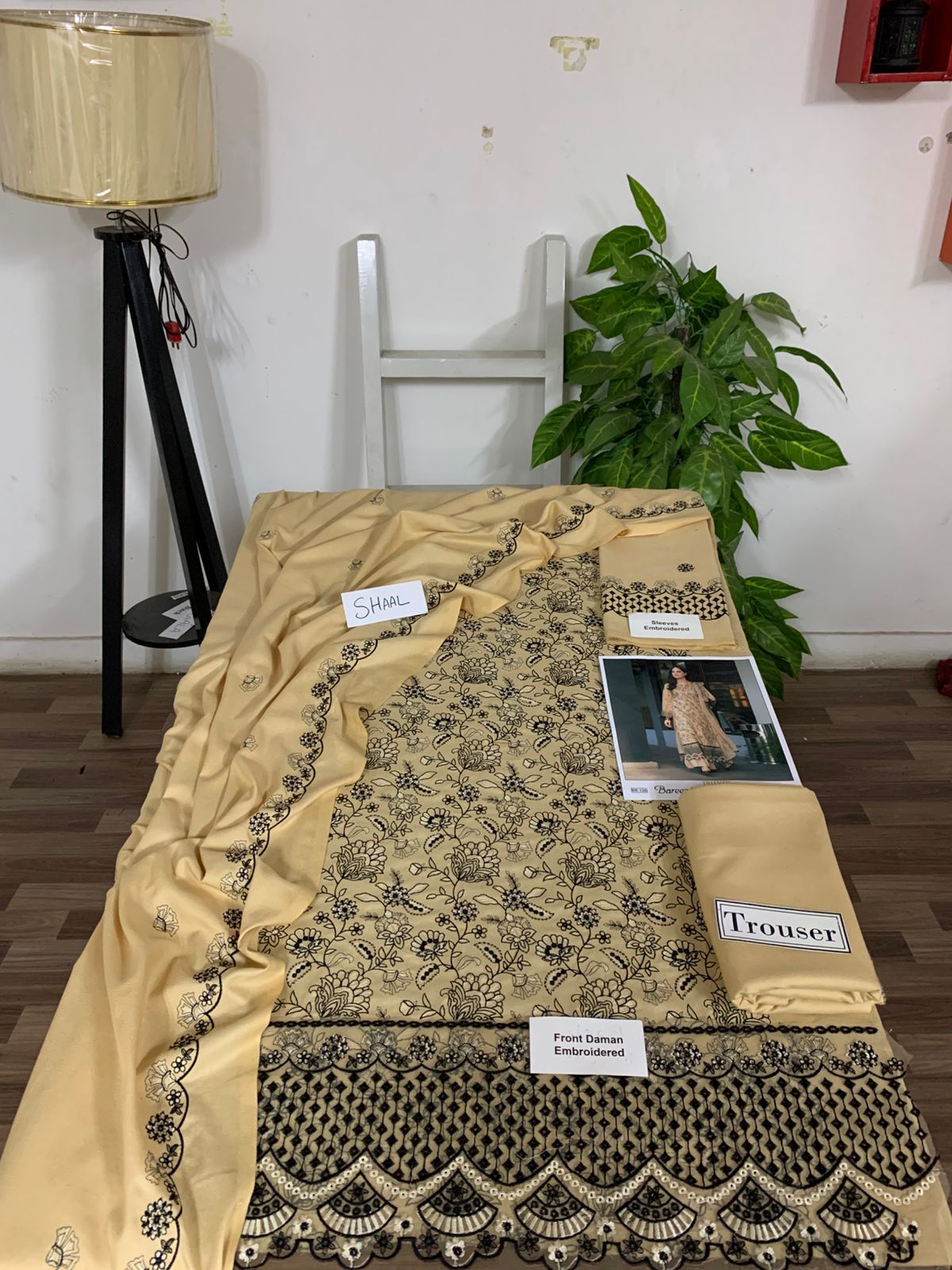 EMB 3PC Dhanak Unstitched Winter Dress With EMB Shawl- DE-135
