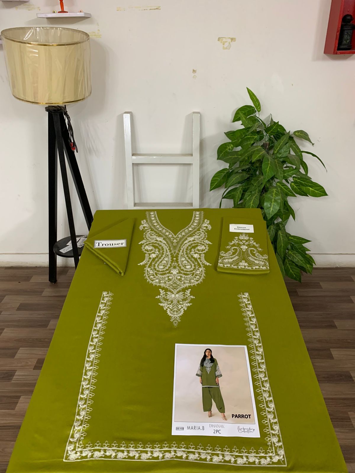 Embroidered 2Pc Dhanak Unstitched Winter Dress With EMB Patches - DE-1133P