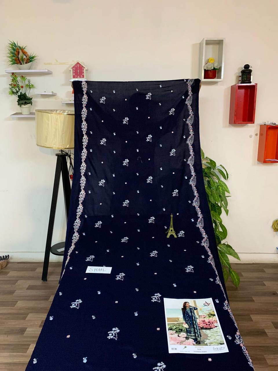 Fully EMB 3PC Unstitched Winter Dress With EMB Shawl- DE-145