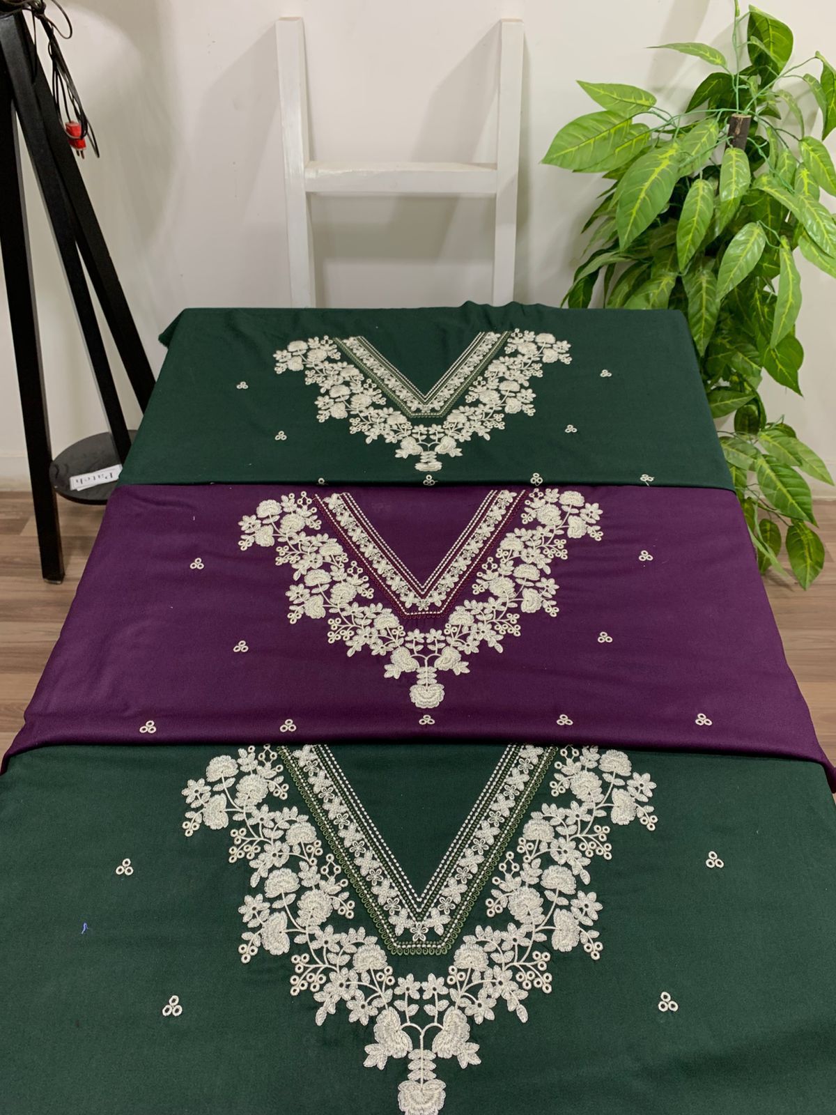 Embroidered 2Pc Dhanak Unstitched Winter Dress With EMB Patches - W631