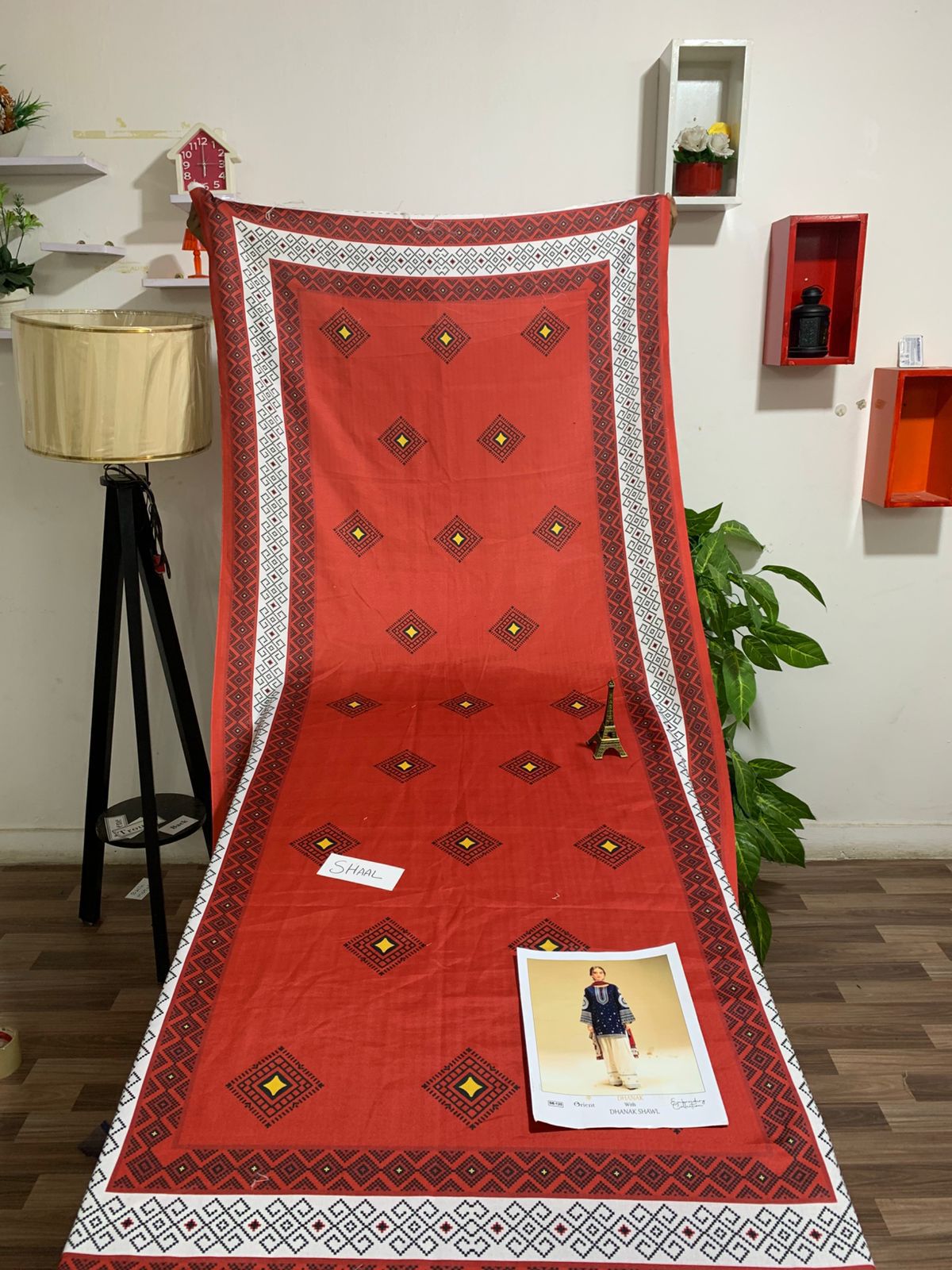 EMB 3PC Unstitched Winter Dress With Printed Pashmina Shawl- DE-121