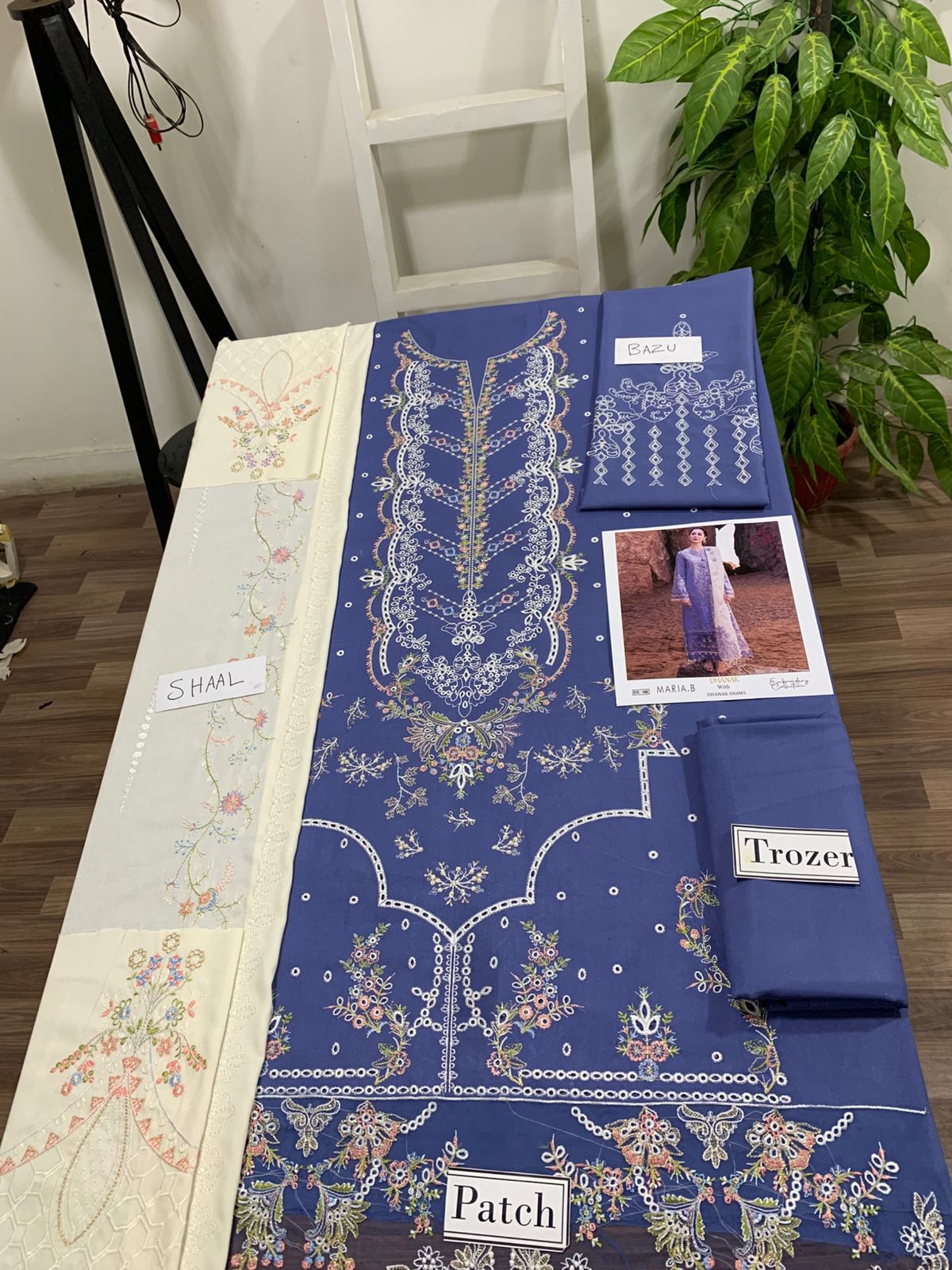 Fully EMB 3PC Dhanak Unstitched Winter Dress With EMB Shawl - DE-146P