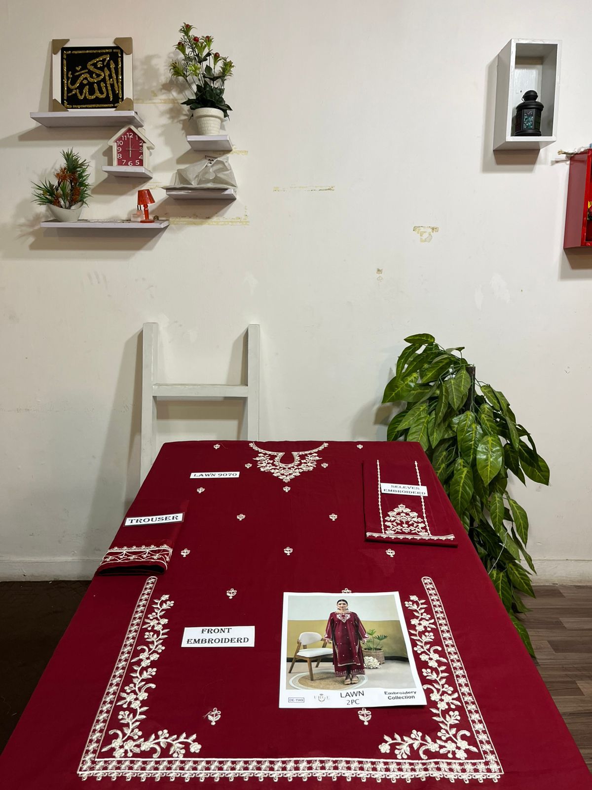 Embroidered 2Pc Lawn Unstitched Summer Dress - DE-1149