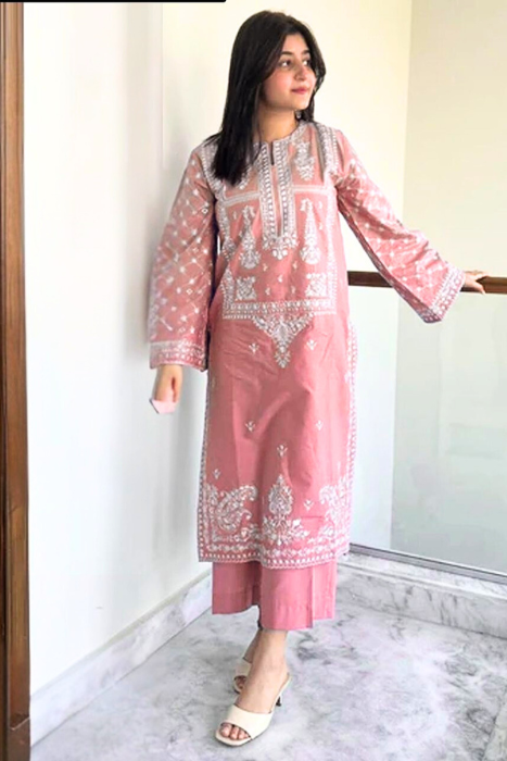 Embroidered 2Pc Lawn Unstitched Dress With EMB Patches - D1122