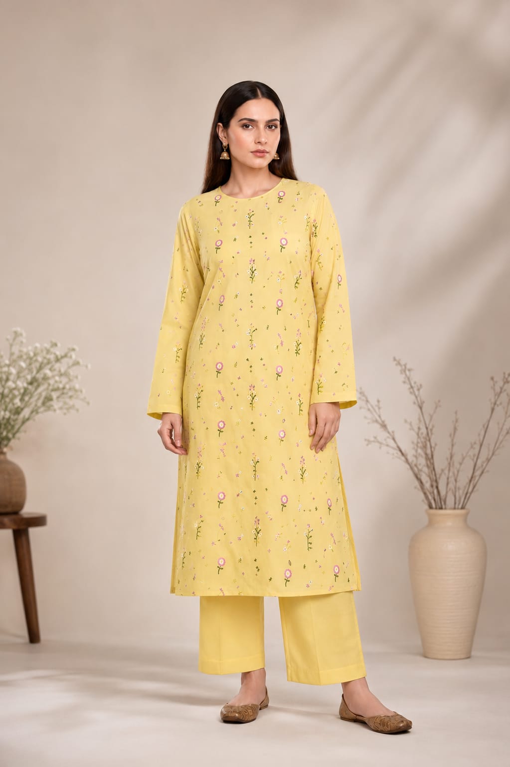 Embroidered 2Pc Lawn Unstitched Summer Dress - AL-154W
