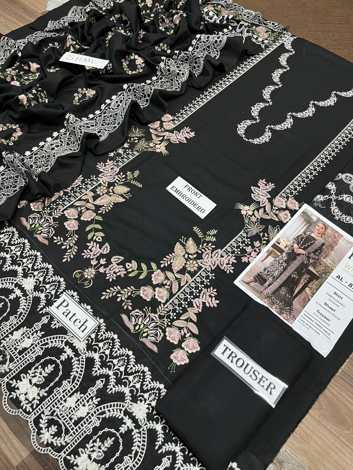 3-Piece Premium Embroidered Dhanak Suit AL-811ST