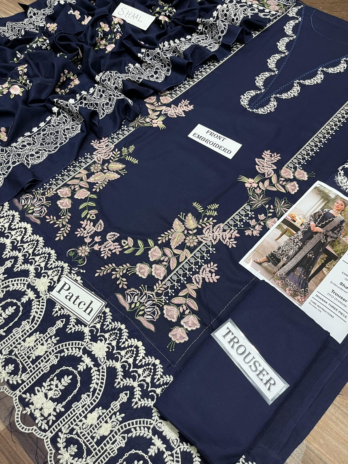 3-Piece Premium Embroidered Dhanak Suit AL-811ST