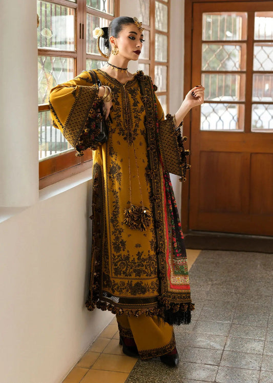 3 Piece - Embroidered Lawn Suit With Printed Silk Dupatta AL-817