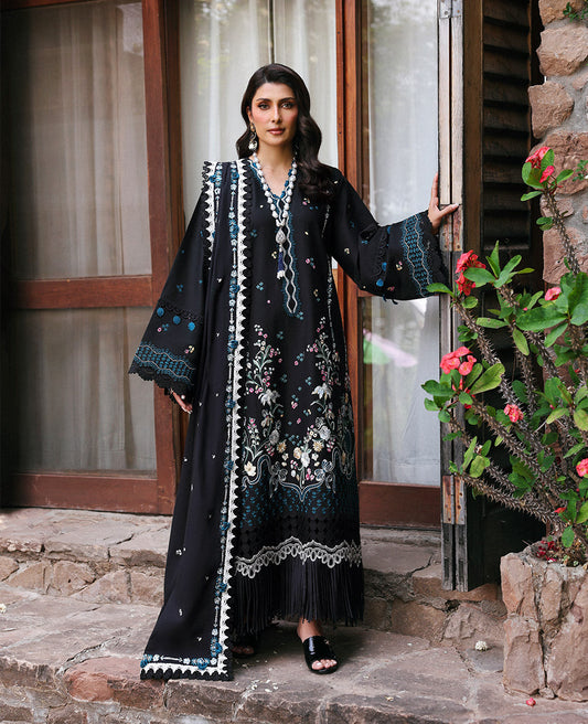 3 Piece - Embroidered Lawn Suit With Chiffon Emb Dupatta AL-818