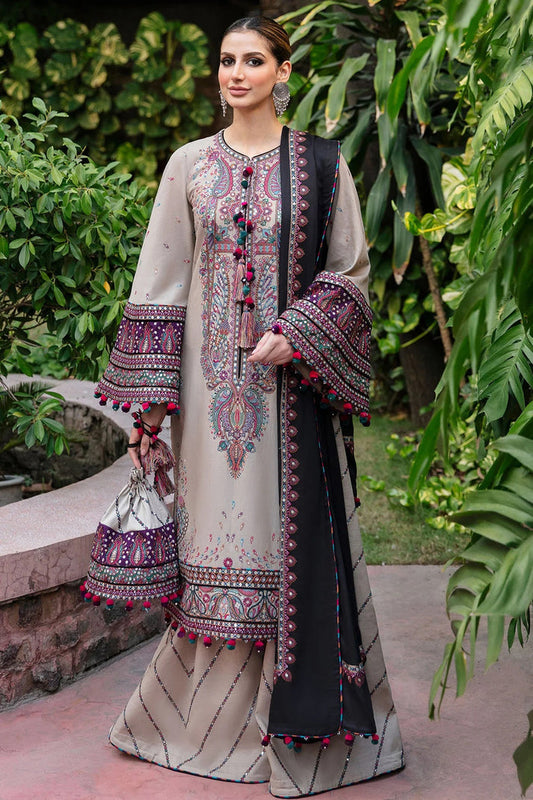 3 Piece - Embroidered Lawn Suit With Emb Chiffon Dupatta AL-823