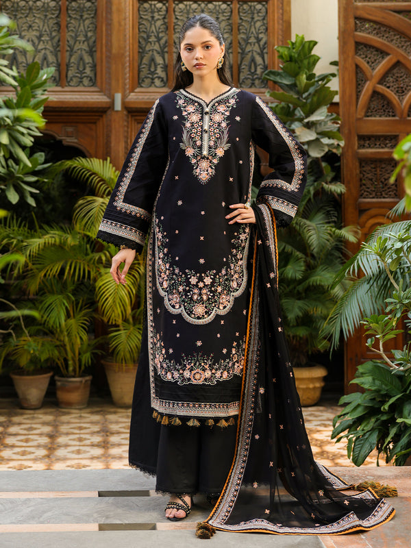 3-Piece Mahnur Premium Embroidered Dhanak Suit AL-832