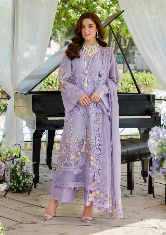 3 Piece - Embroidered Lawn Suit With Chiffon Emb Dupatta AL-840