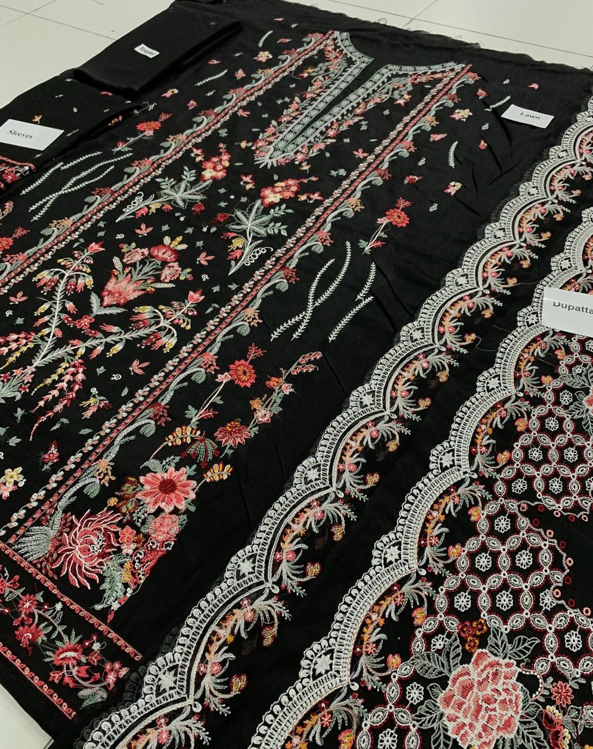 3-Piece Qalamkar Premium Embroidered Dhanak Suit AL-840