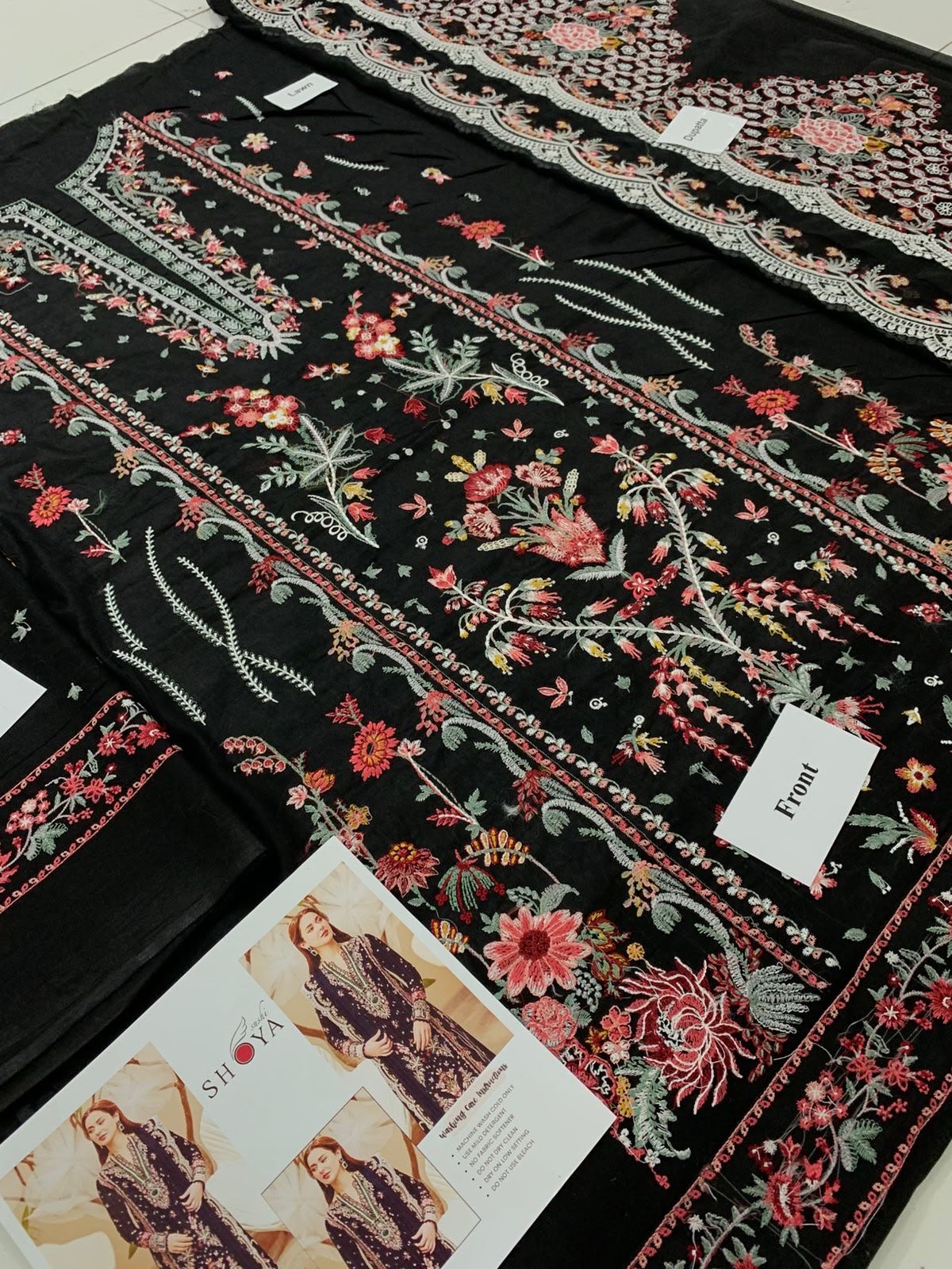 3-Piece Qalamkar Premium Embroidered Dhanak Suit AL-840