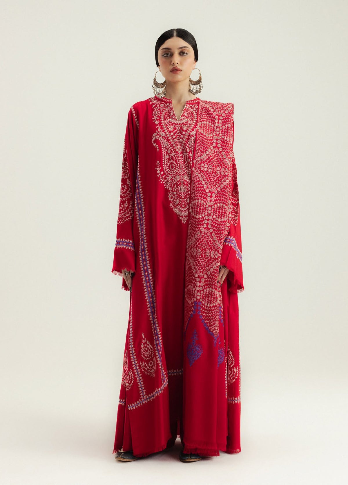 3-Piece Zara Shahjahan Premium Embroidered Dhanak Suit AL-850