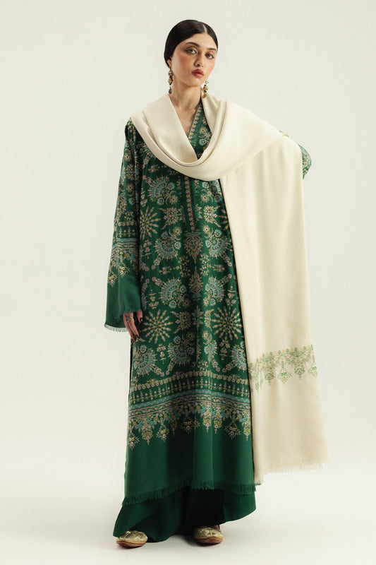 3-Piece Zara Shahjahan Premium Embroidered Winter Suit AL-856