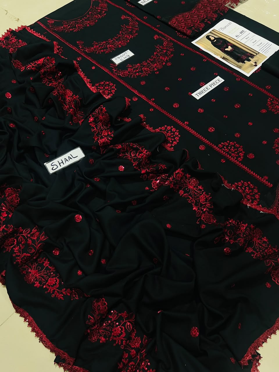 3-Piece Bareeze Premium Embroidered Dhanak Suit AL-865