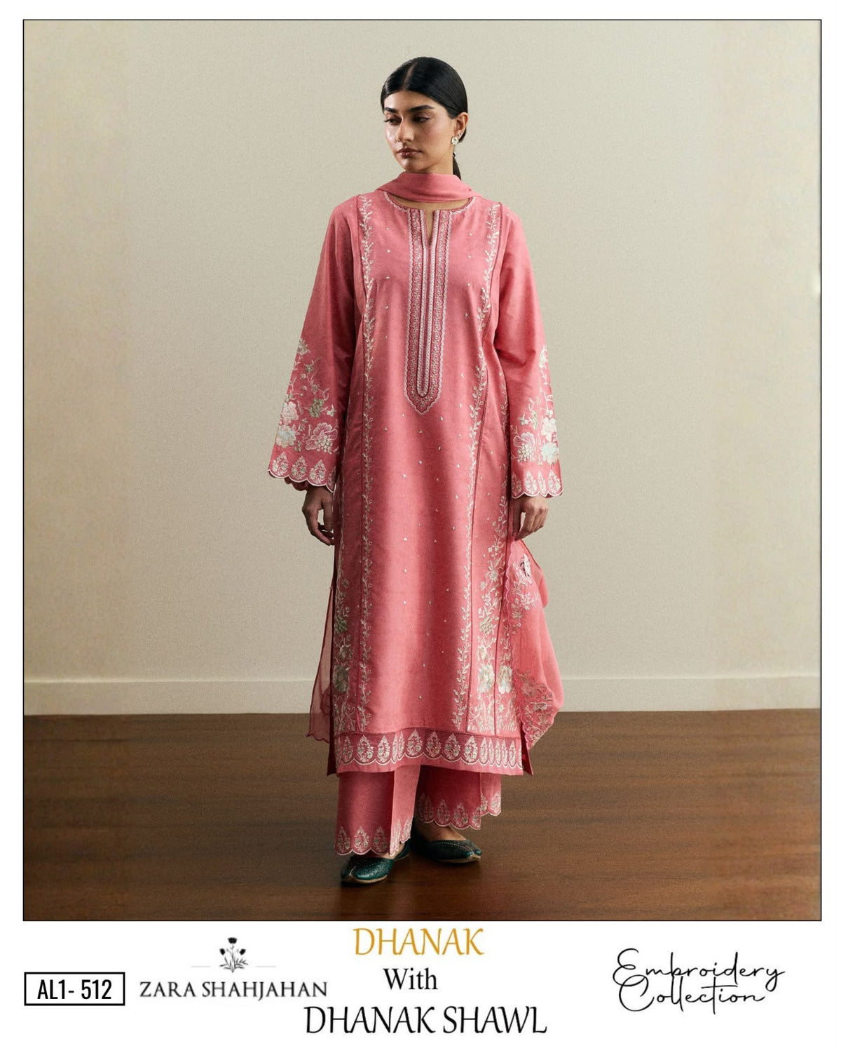 3-Piece Baroque Premium Embroidered Dhanak Suit AL1-512