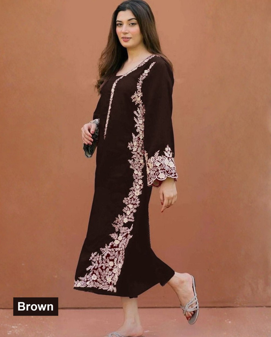 Embroidered 2Pc Lawn Unstitched Summer Dress - DM-09