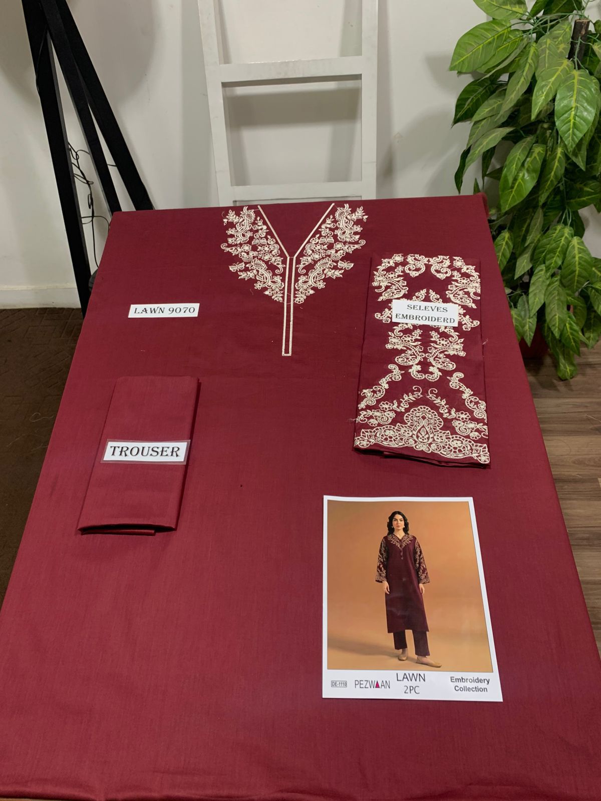 Embroidered 2Pc Lawn Unstitched Summer Dress - DE-1110MR