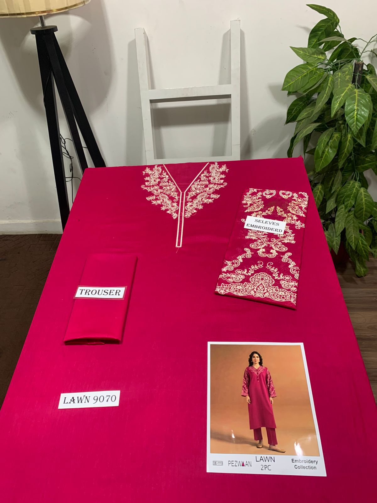 Embroidered 2Pc Lawn Unstitched Summer Dress - DE-1110