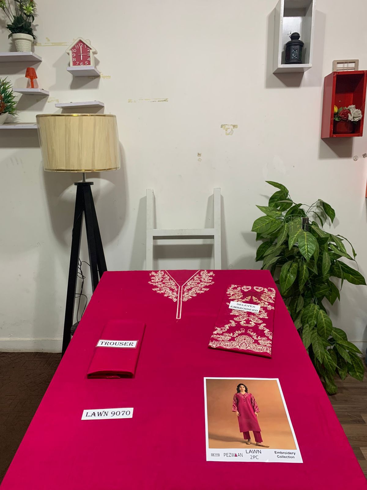 Embroidered 2Pc Lawn Unstitched Summer Dress - DE-1110