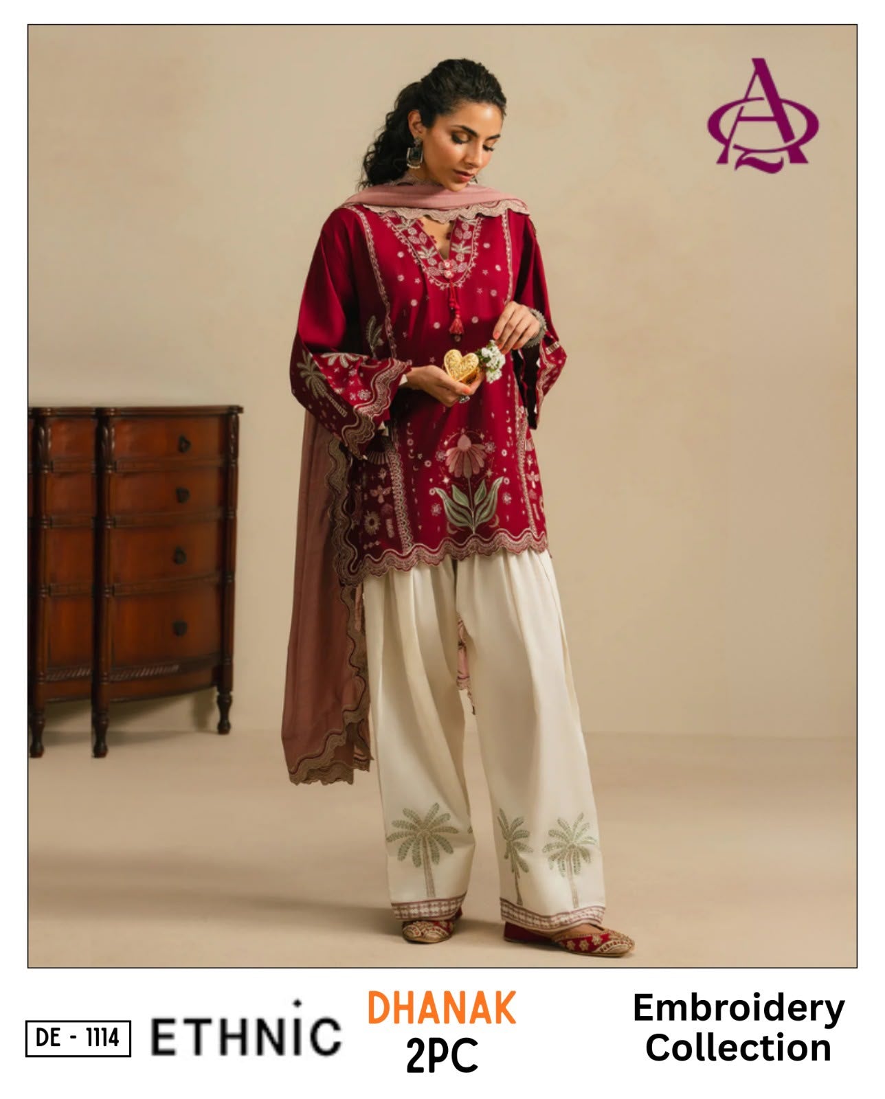 2-Piece | Premium Embroidered Winter Suit – DE-1114