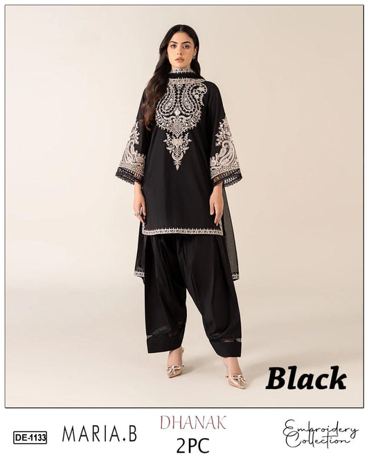 Embroidered 2Pc Dhanak Unstitched Winter Dress With EMB Patches - DE-1133B